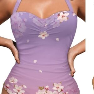 Floral Purple Women's Bathing Suit